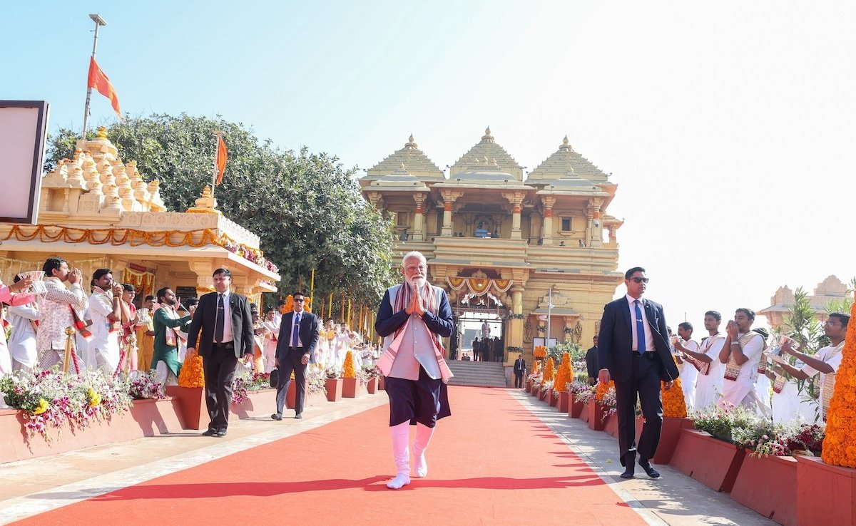 nlal63u8 somnath mandir amrit parv pm modi visit roadshow airshow