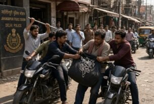 new delhi city robbery 1 cr silver looted near jahangirpuri police station attack rod 40381614